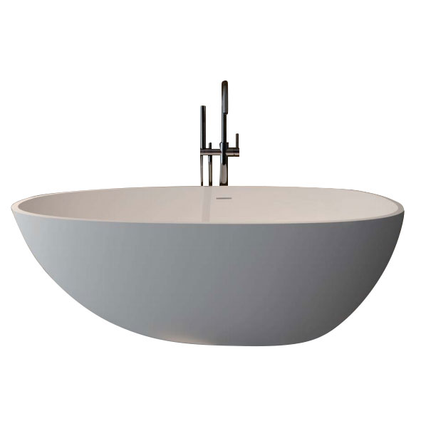 Artificial Egg-Shaped Freestanding Bathtub