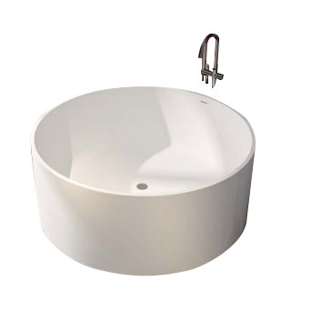 Artificial Stone Round Freestanding Bathtub