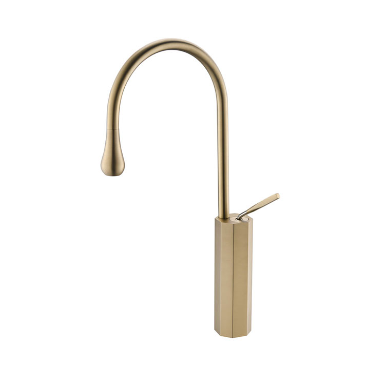 Brushed Gold Basin Mixer