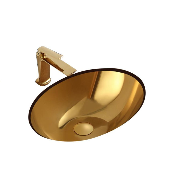 Gold Stainless Steel Bottom Counter Basin