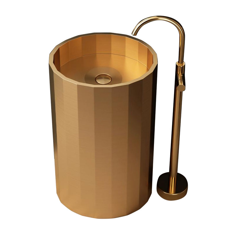 Rose Gold Stainless Steel Column Basin