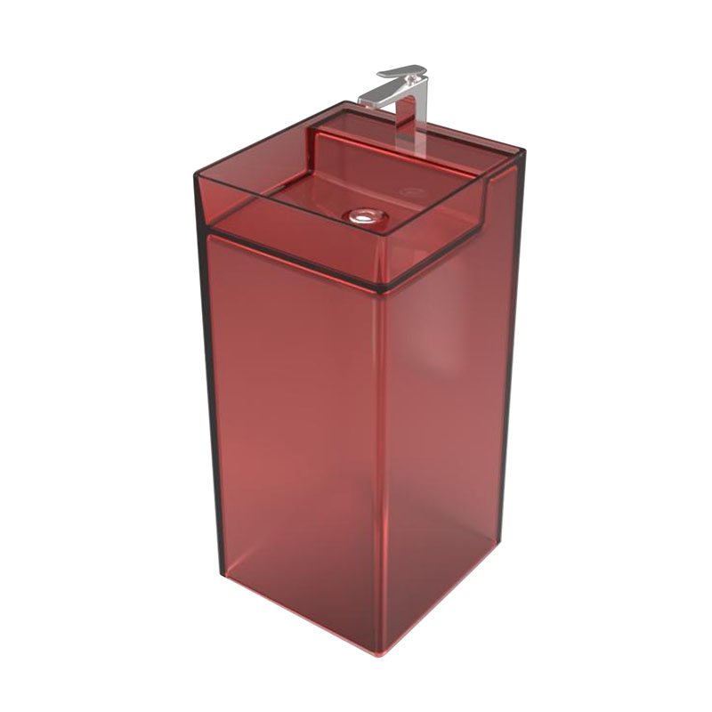 Square Colored Transparent Column Basin