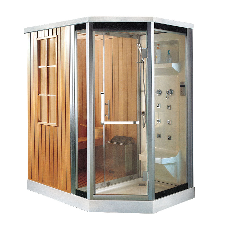 Traditional Home Indoor Hemlock Steam Sauna Room With Stove