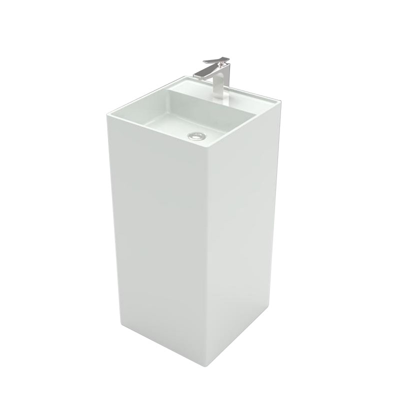 White Mountain Artificial Stone Pillar Basin